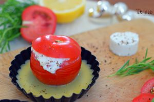 Tomate mit Ziegenkäse überbacken, Foto: Madame Renard