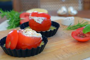Tomate mit Ziegenkäse überbacken, Foto: Madame Renard